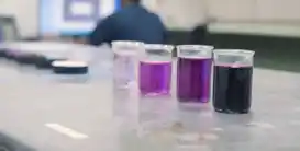 beakers in a row